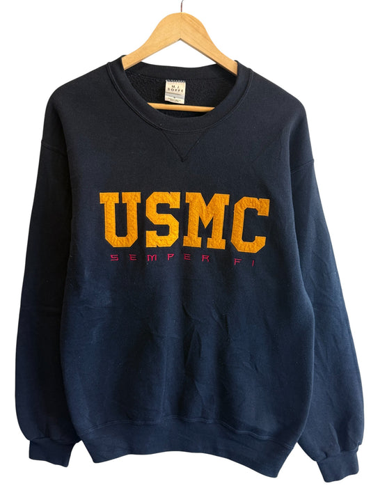 Vintage 90's USMC Marine Corps Semper Fi Sweater Size Medium