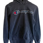 Vintage Y2K Champion Spellout Black Hoodie Size Small