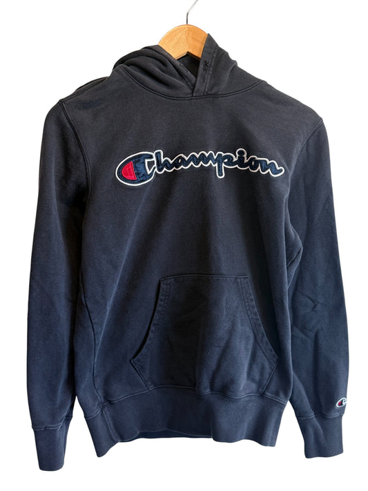 Vintage Y2K Champion Spellout Black Hoodie Size Small