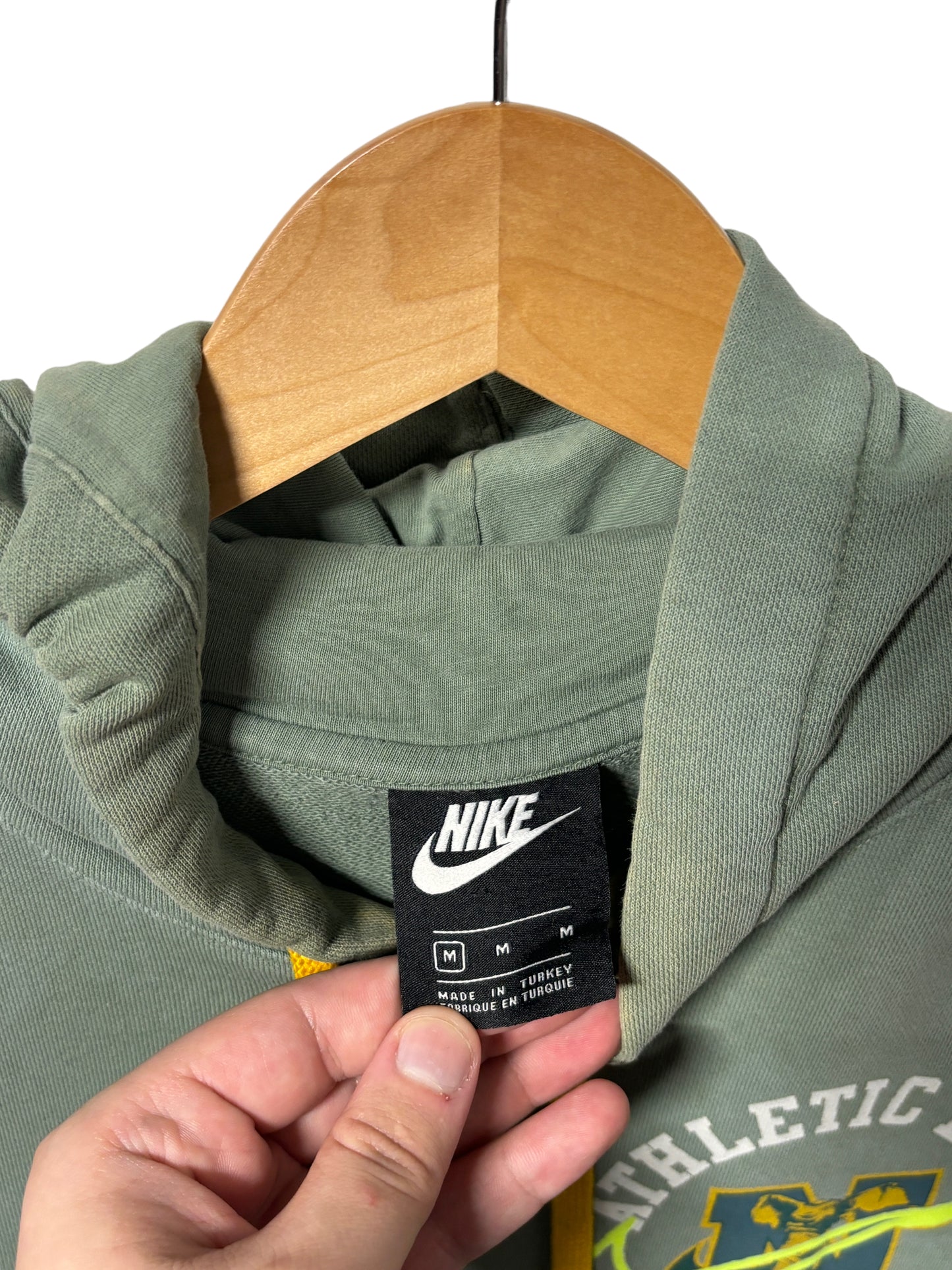 00's Nike Athletics Green Pullover Hoodie Size Medium