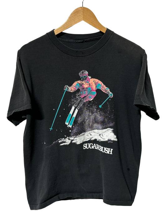 Vintage 80's Sugarbush Wipeout Skiing Wipeout Graphic Tee Size Small