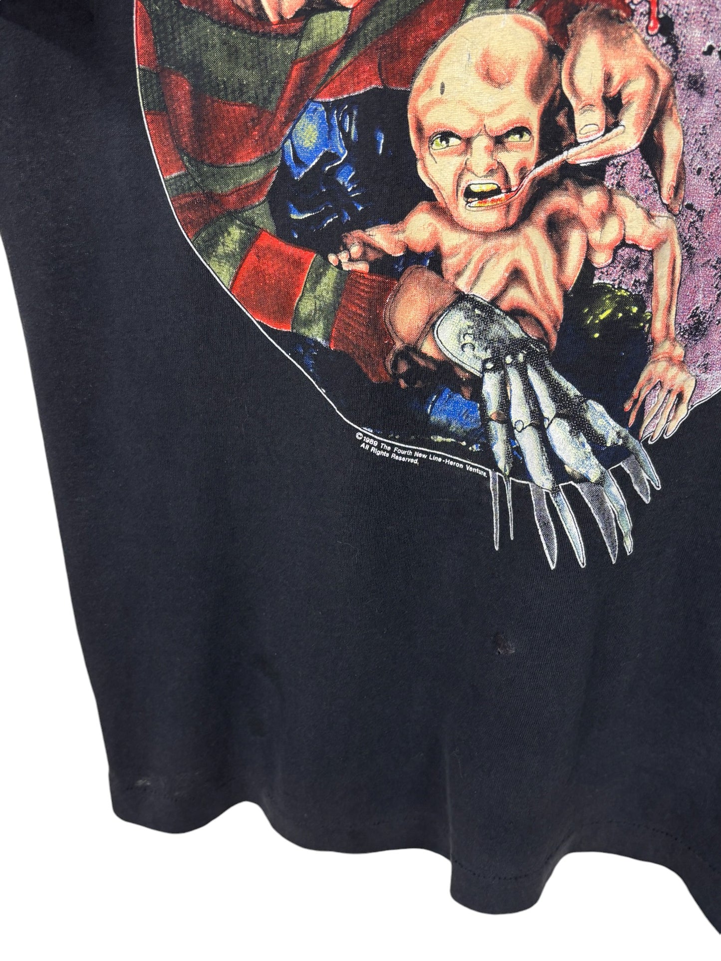 Vintage 1989 Freddy Krueger Nightmare Elm Street Movie Tee Size Large