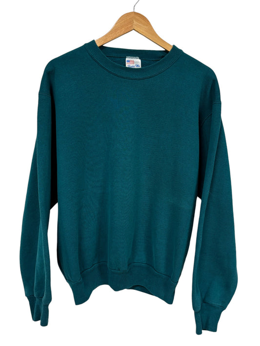 Vintage 90's Teal Blank Crewneck Sweater Size Large