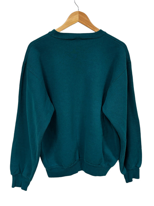 Vintage 90's Teal Blank Crewneck Sweater Size Large