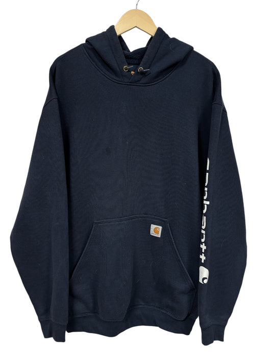 Carhartt Classic Navy Blue Pullover Hoodie Size XL