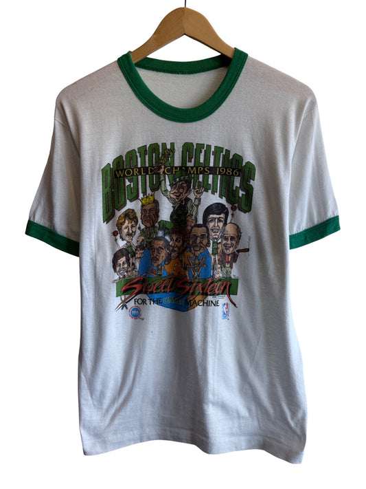 Vintage 1986 Boston Celtics World Champions Sweet Sixteen NBA Tee Size M/L