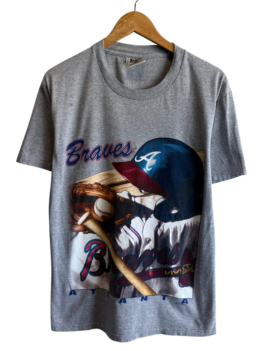 Vintage 1998 Atlanta Braves Big Print Baseball Graphic Tee Size Medium