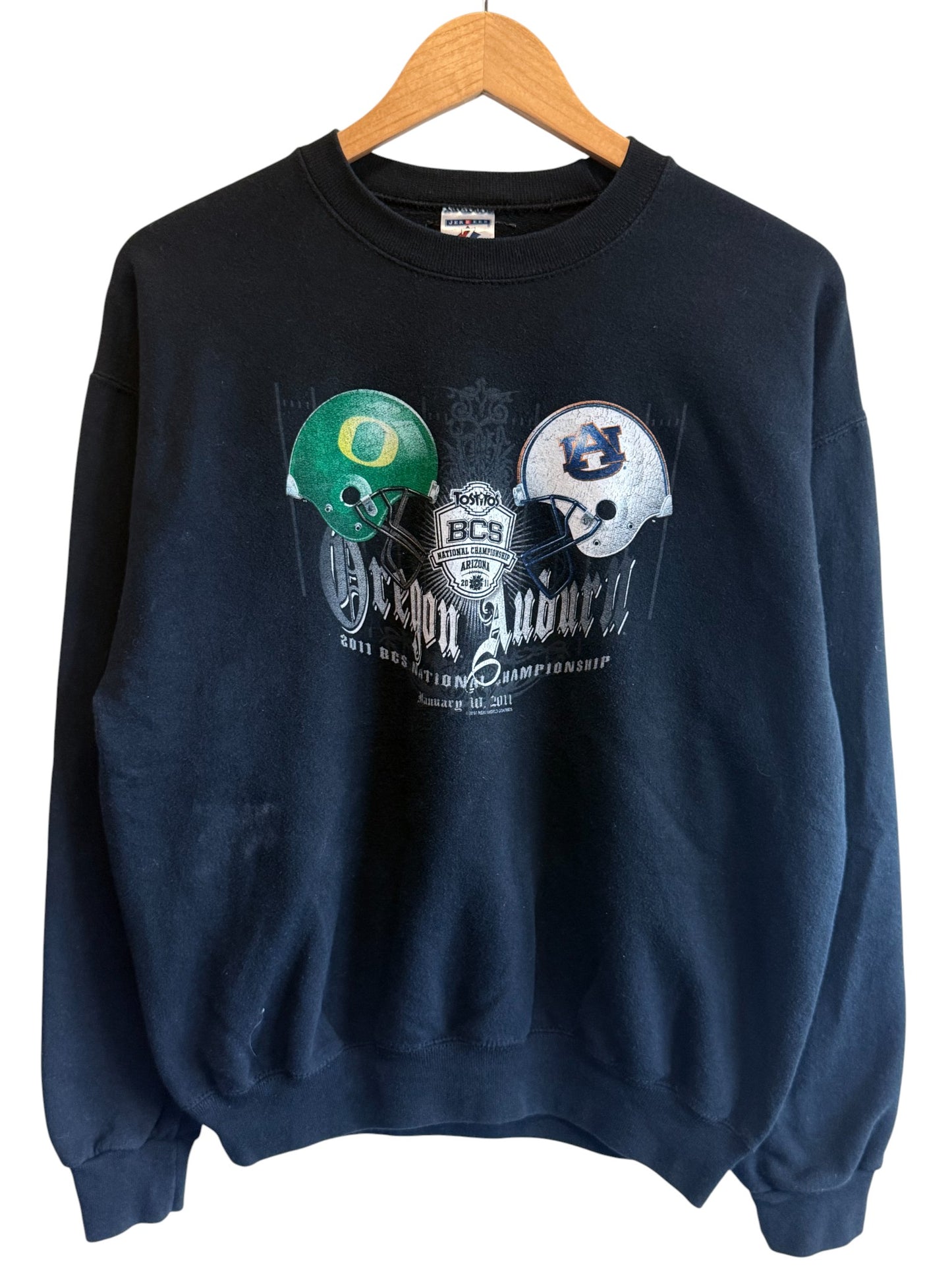 2011 Oregon vs Auburn BCS National Championship Football Sweater Size Medium