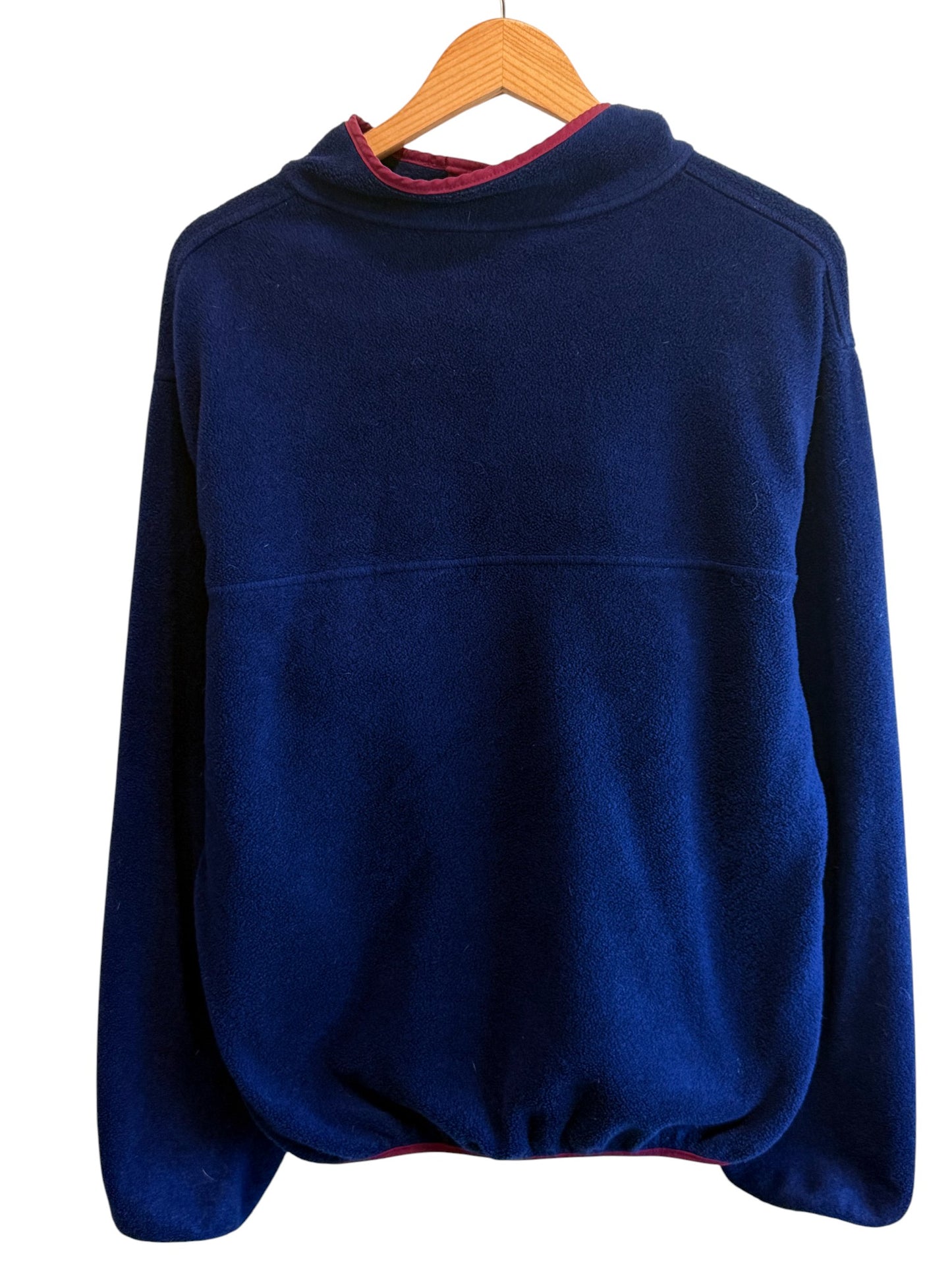 Vintage 90's Lands End Snap T Blue Fleece Sweater Size Medium