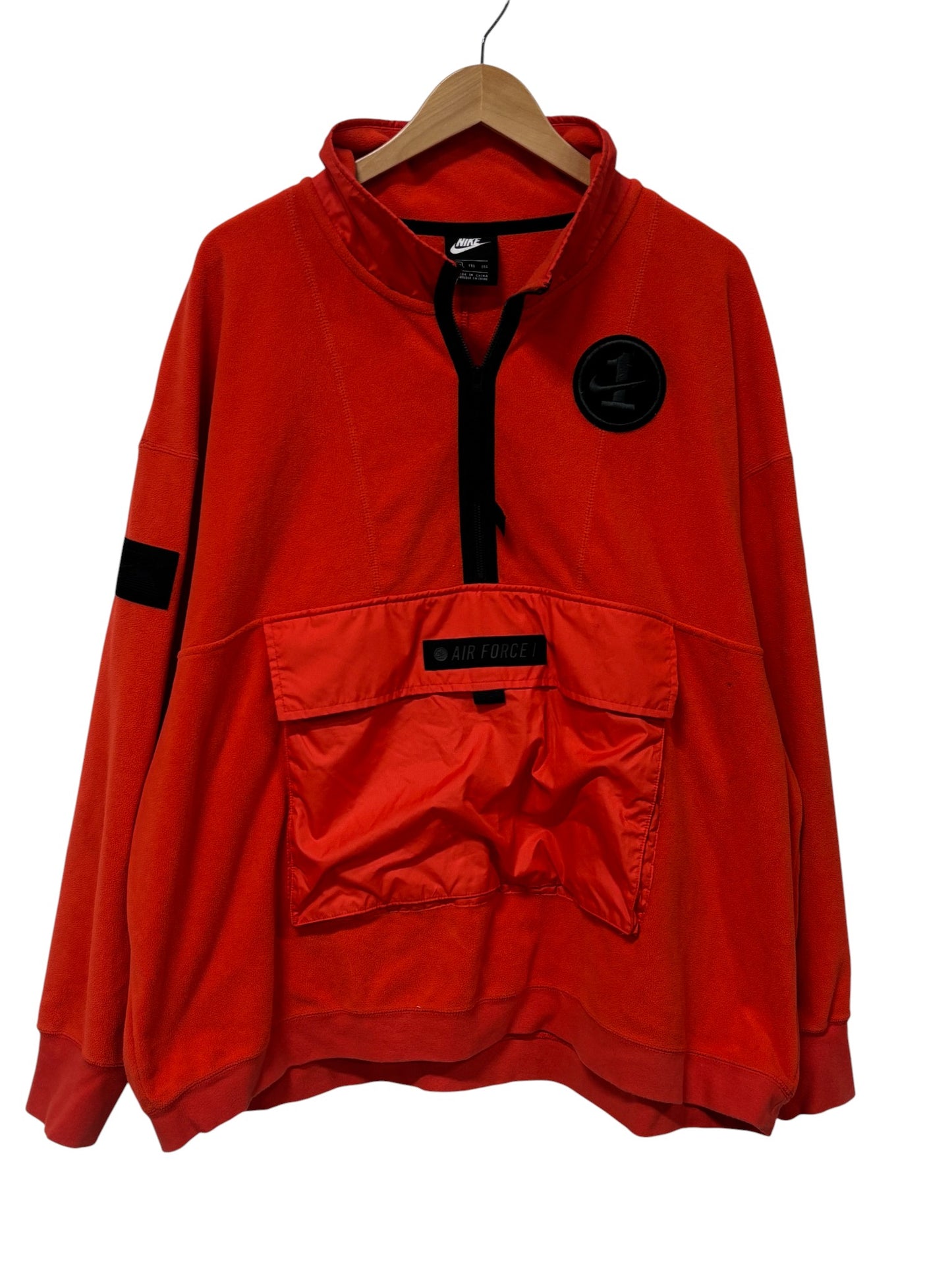 Nike Air Force One Quarter Zip Orange Sweater Size XXL