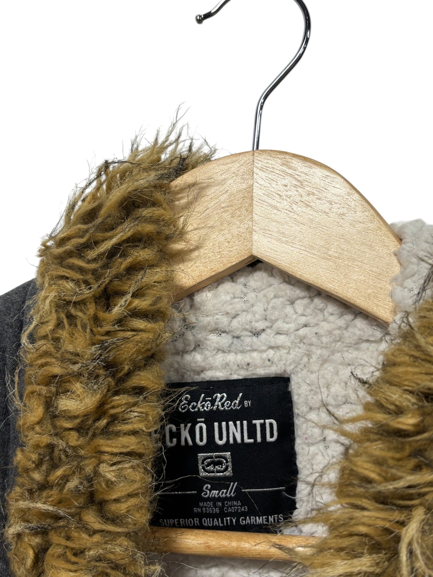 Vintage Y2K Women's Ecko Unlimited Fur Lined Hoodie Size Small