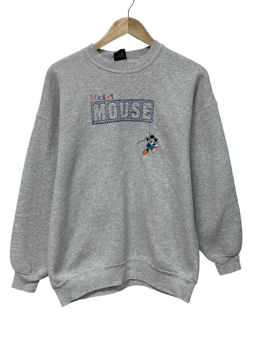 Vintage 90's Disney Mickey Mouse Cartoon Grey Sweater Size XL