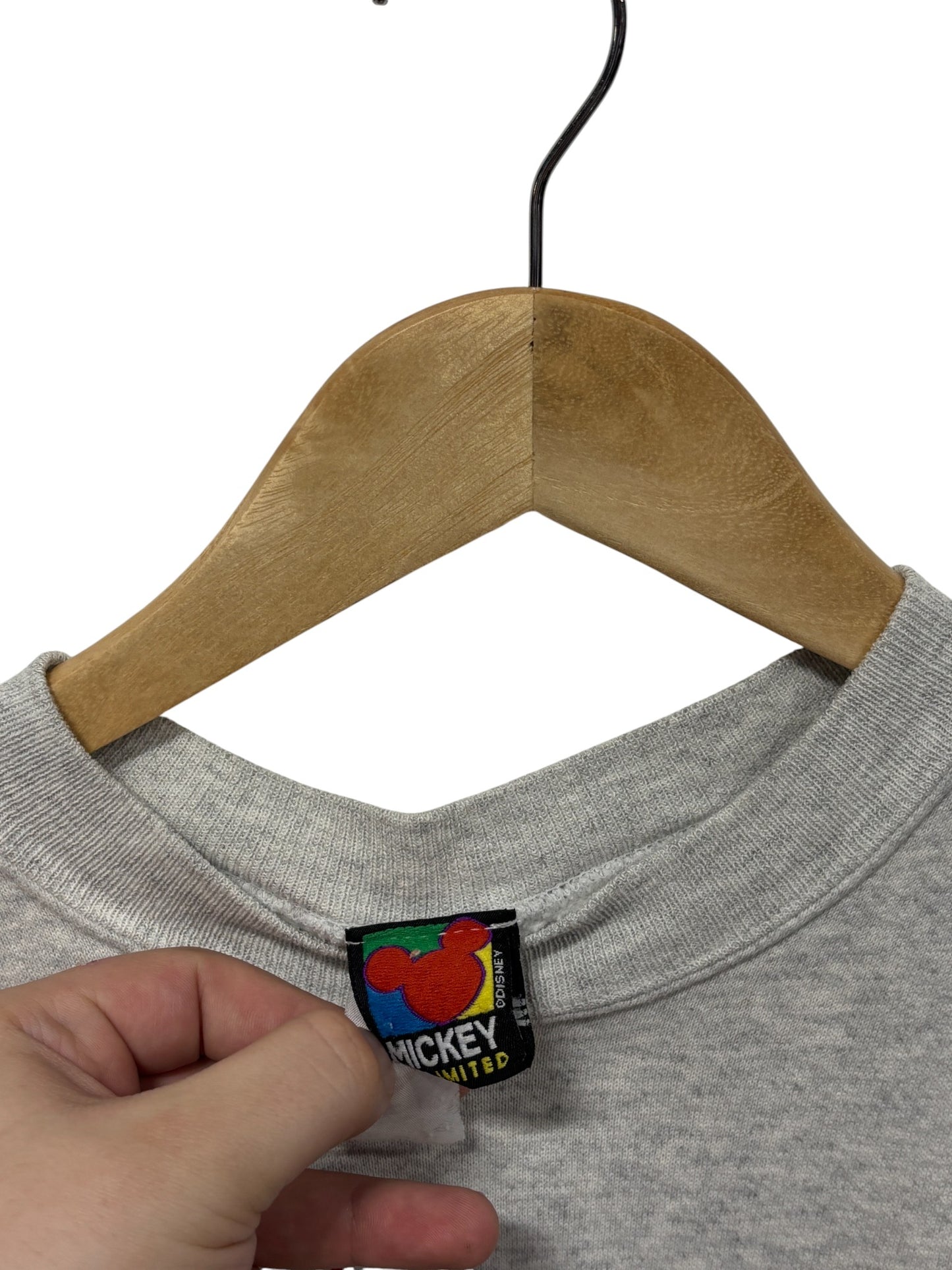 Vintage 90's Disney Mickey Mouse Cartoon Grey Sweater Size XL