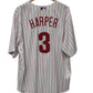 Nike Philadelphia Phillies Red Pinstripe #3 Harper Jersey Size XXL