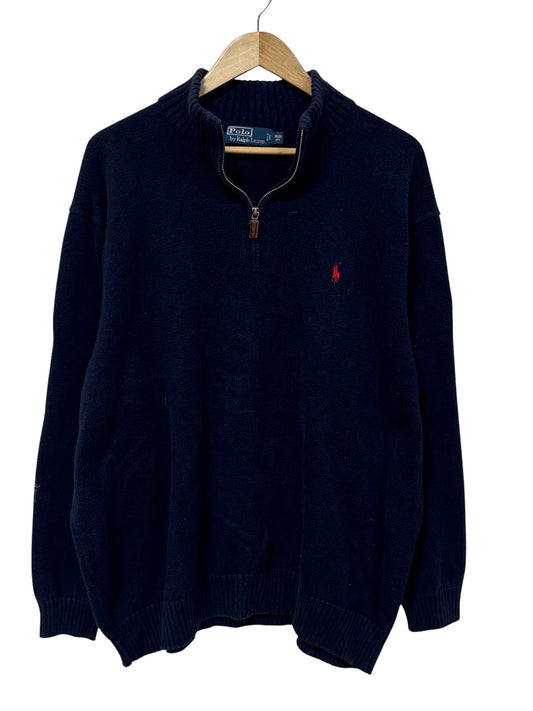 Polo Ralph Lauren Navy Blue Quarter Zip Sweater Size 3XL