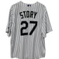 Majestic Colorado Rockies Pinstriped Story #27 Jersey Size XXL