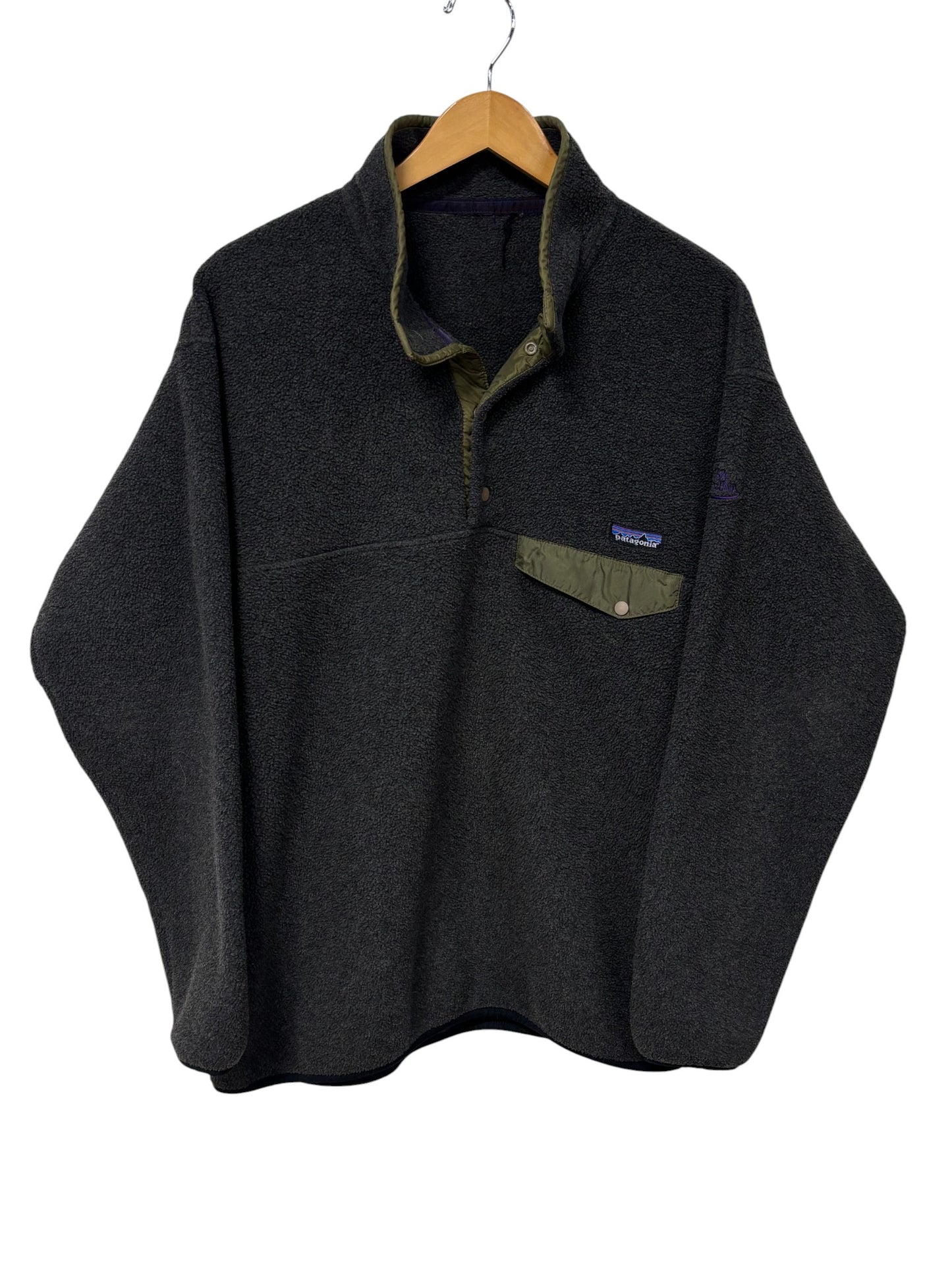 Vintage Patagonia Grey Synchilla Snap T Sweater Size XXL