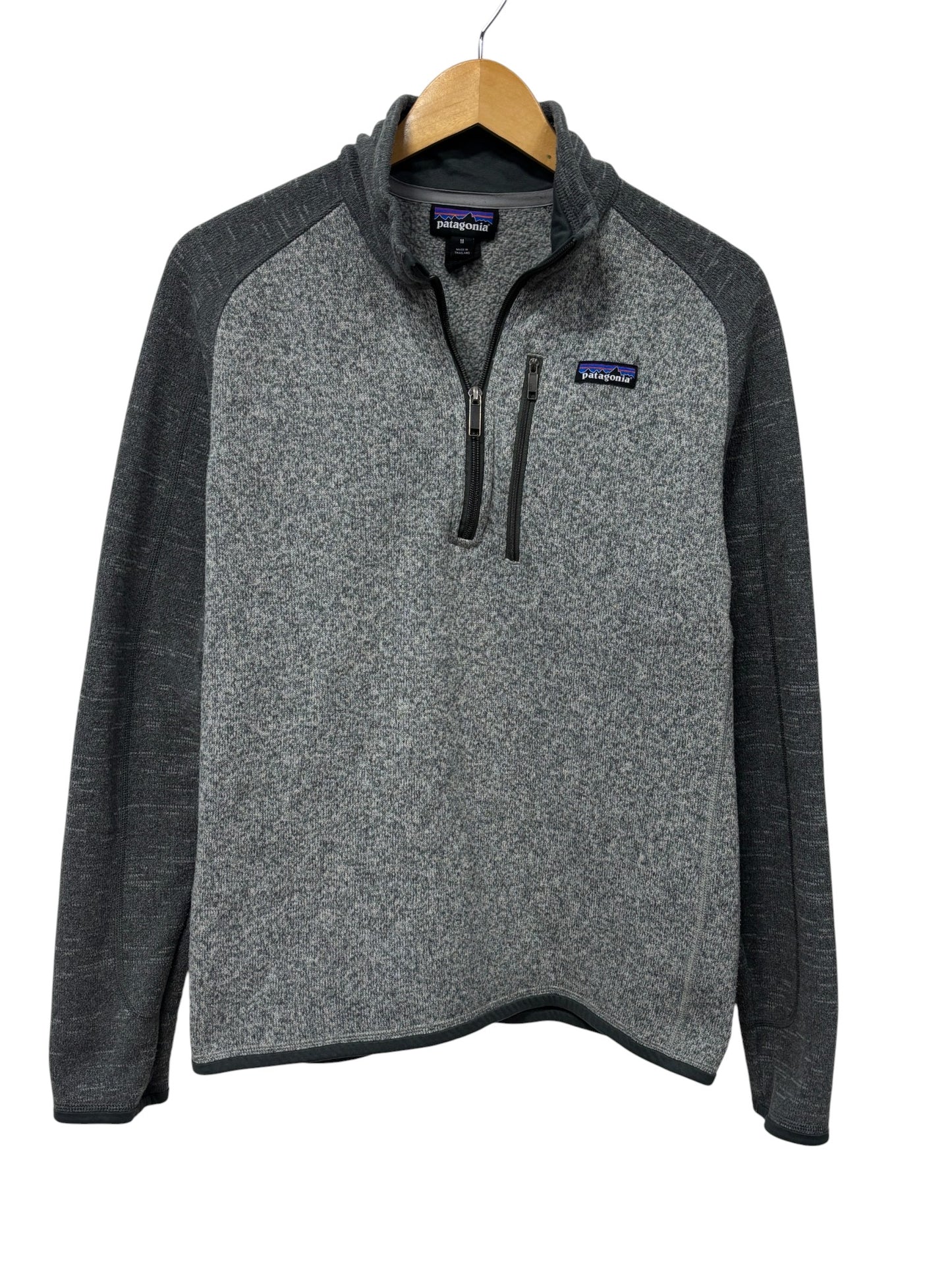 Patagonia Grey Two Toned Better Sweater Quarter Zip Size Medium