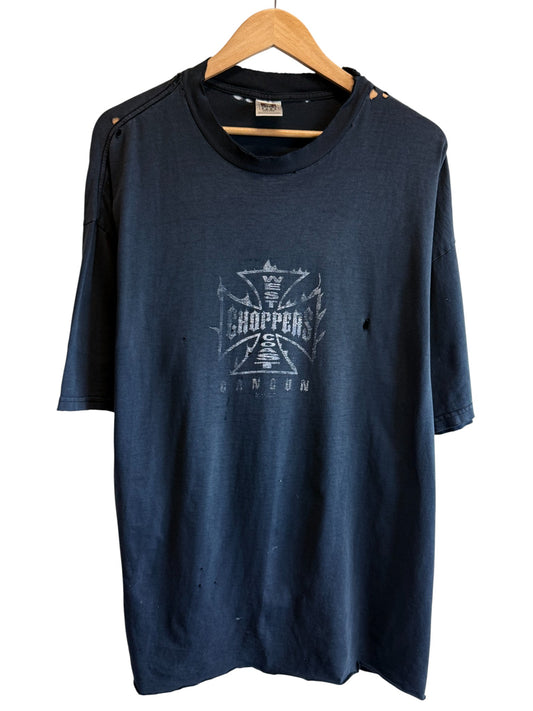 Vintage West Coast Choppers Cancun Faded Black Graphic Tee Size 3XL