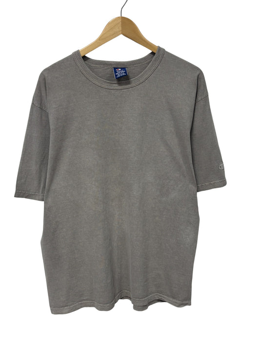 Vintage 90's Champion Stone Grey Blank Tee Size Medium