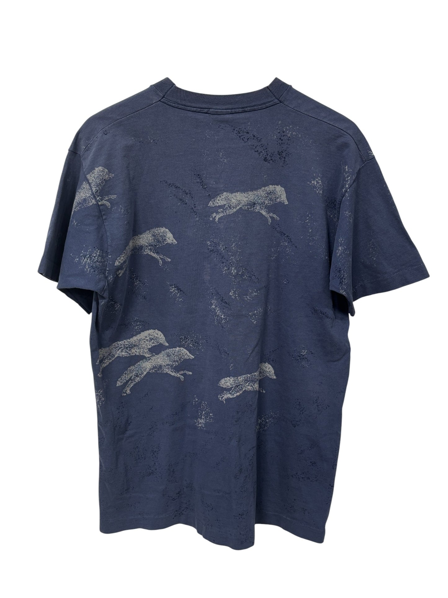 Vintage 90's Wolf Pack All Over Print Nature Tee Size Large