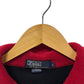 Vintage Polo Ralph Lauren Black Quarter Zip Sweater Red Collar Size Large
