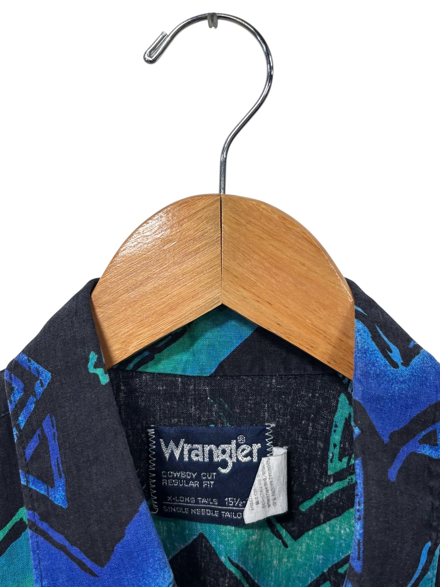 Vintage 90's Wrangler Brushpopper Western Button Up Shirt Size Large