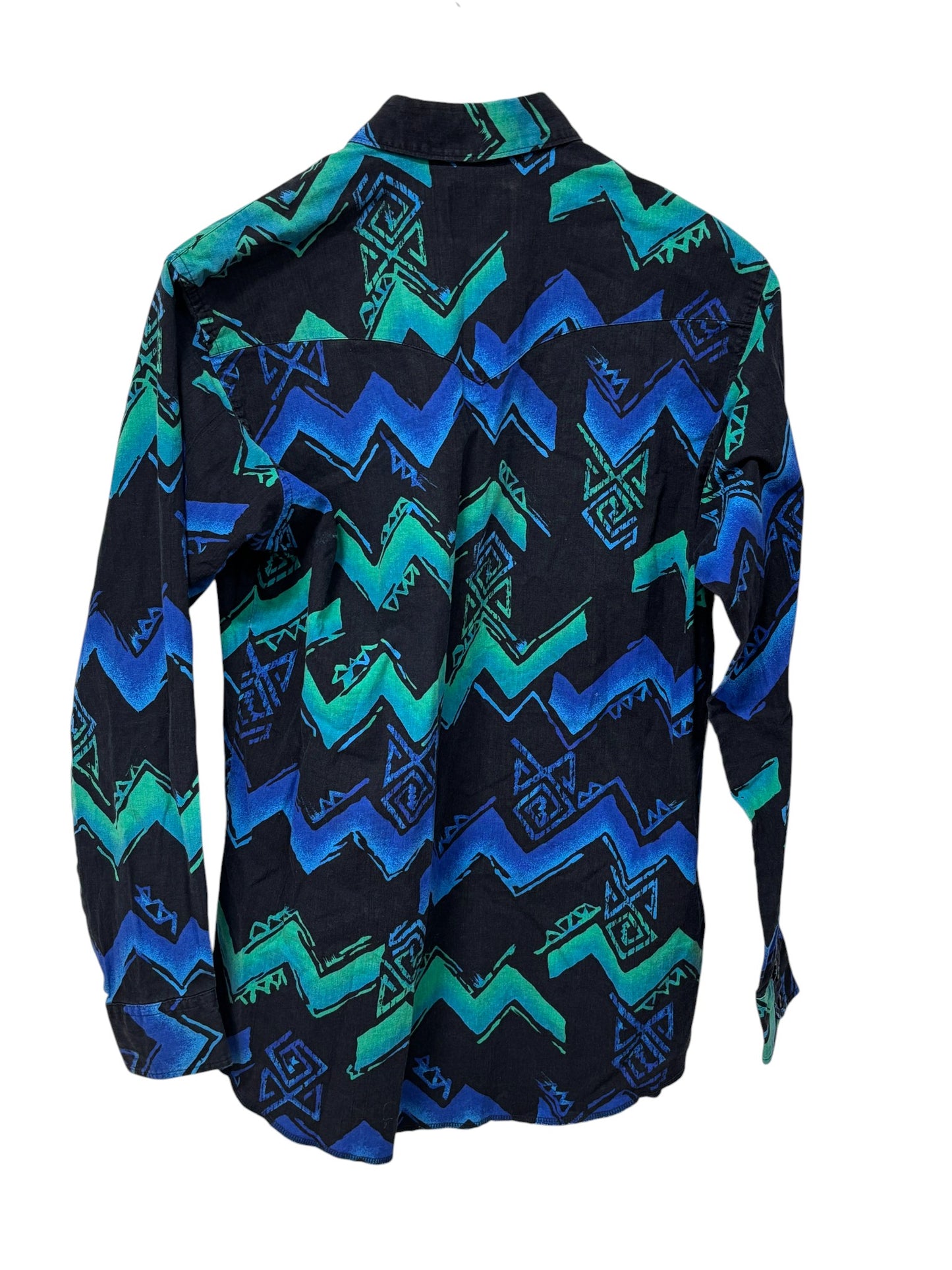 Vintage 90's Wrangler Brushpopper Western Button Up Shirt Size Large