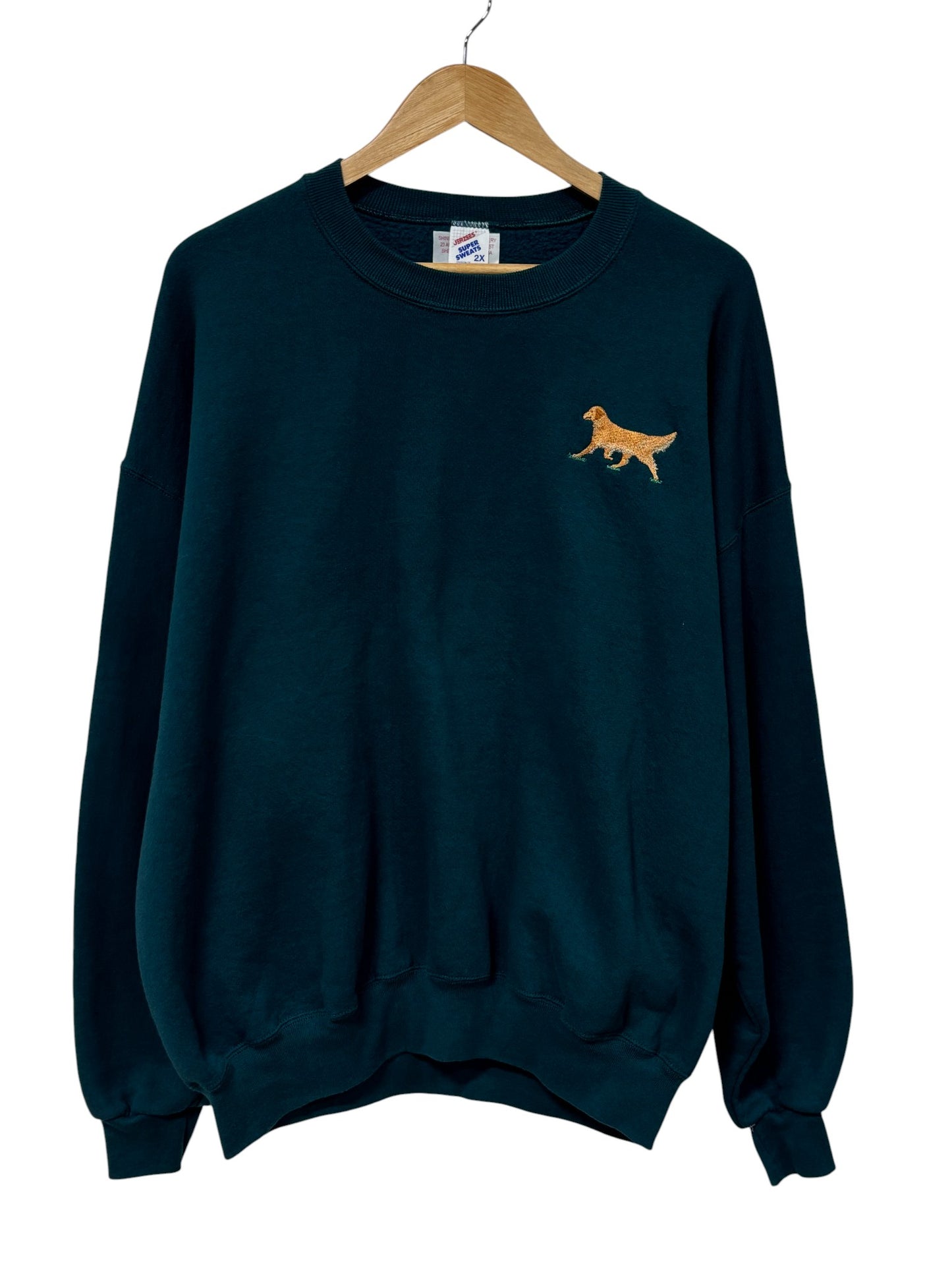 Vintage 90's Golden Retriever Embroidered Dog Sweater Size XXL