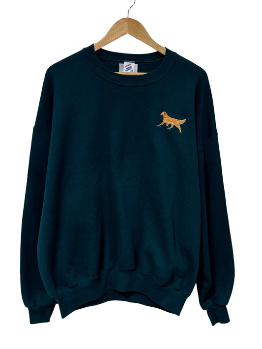 Vintage 90's Golden Retriever Embroidered Dog Sweater Size XXL