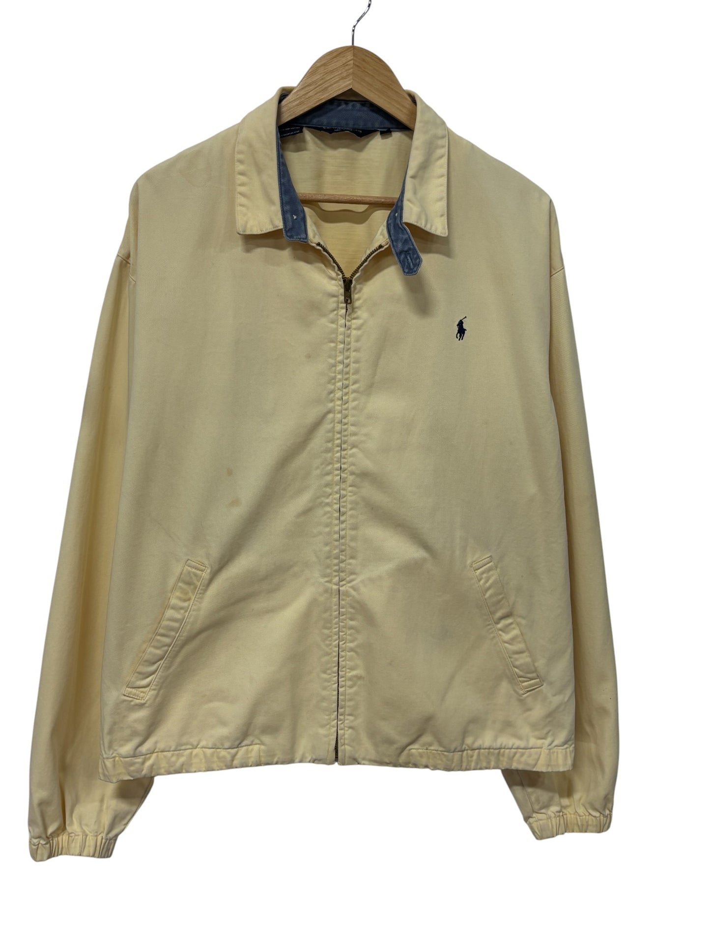 Vintage 90's Polo Ralph Lauren Yellow Harrington Style Jacket Size Large