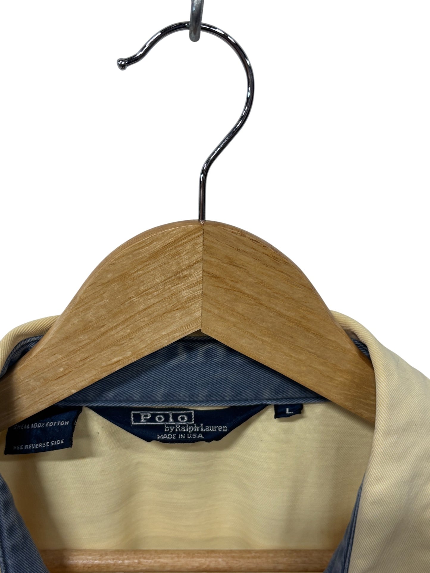 Vintage 90's Polo Ralph Lauren Yellow Harrington Style Jacket Size Large