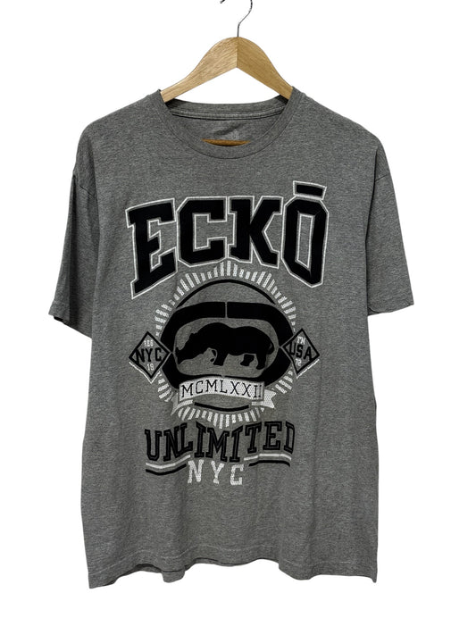Vintage Y2K Ecko Unlimited Classic Logo Big Print Graphic Tee Size XL