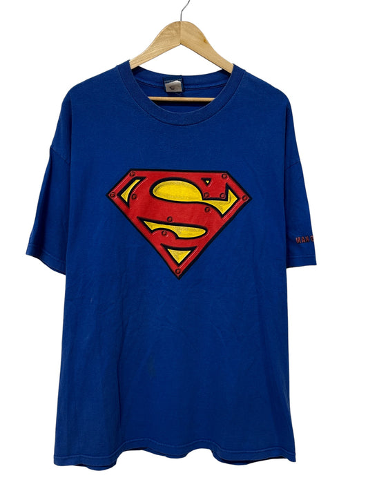 Vintage Y2K Superman S Logo Comic Book Graphic Tee Size XXL