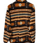 Vintage Cinch Aztec Print Fleece Snap T Sweater Size Large