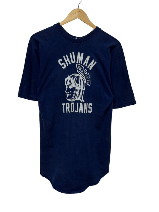 Vintage 70's Schuman Trojans Football Jersey Style Shirt Size Large