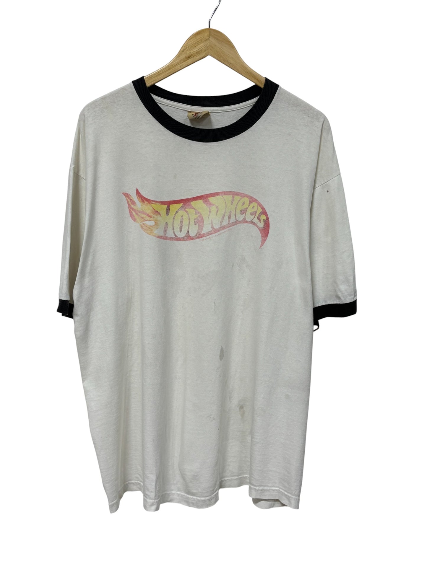 Vintage 90's Giant Hot Wheels Classic Logo Ringer Tee Size XL
