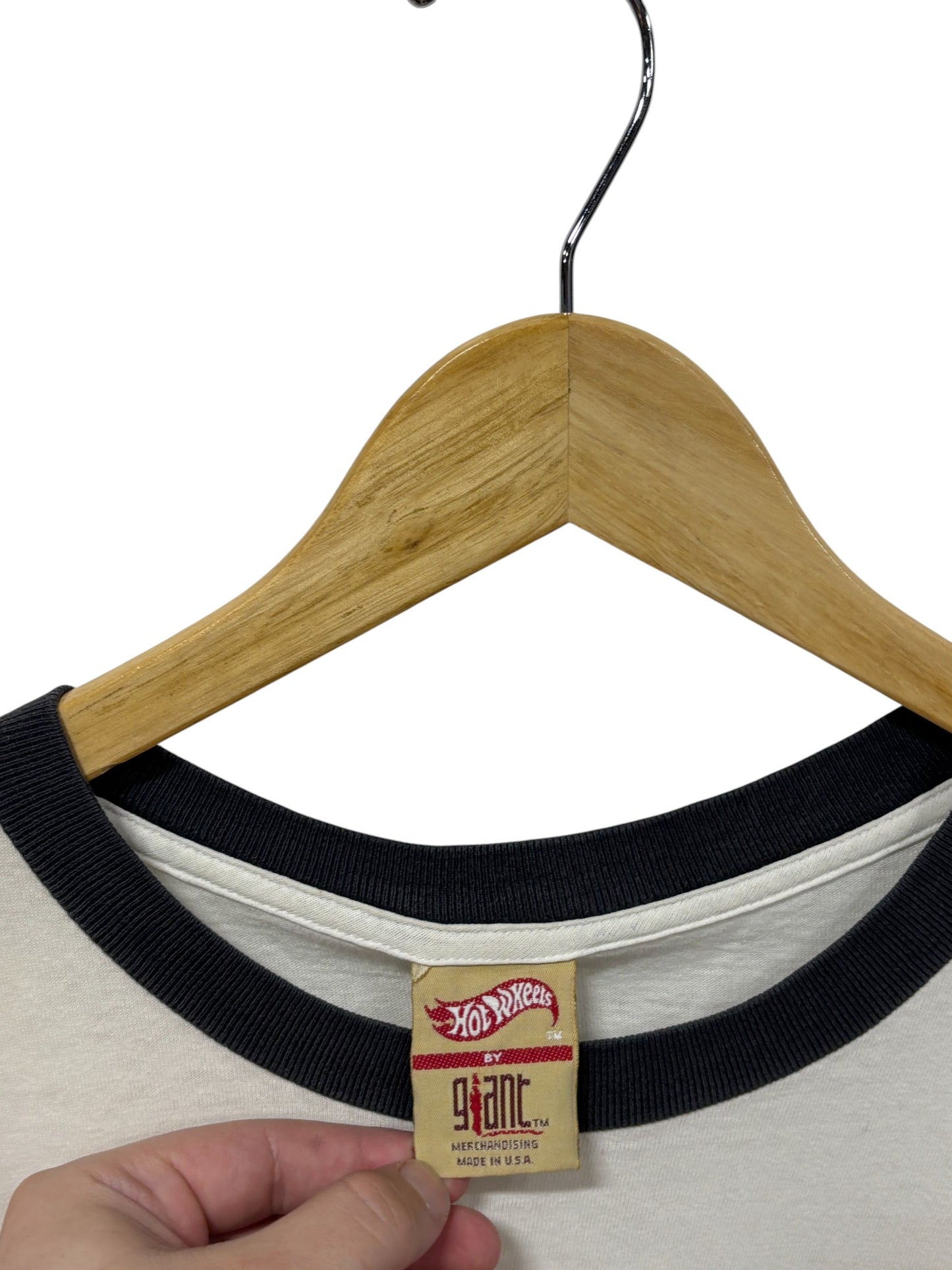 Vintage 90's Giant Hot Wheels Classic Logo Ringer Tee Size XL