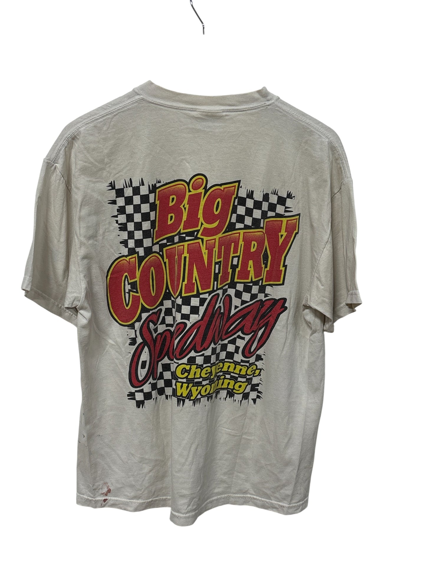 Vintage Y2K Big Country Speedway Wyoming Racing Graphic Tee Size Large