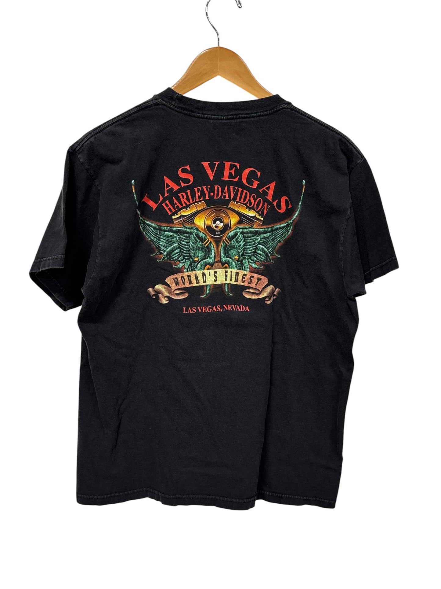 Vintage 90's Harley Davidson Las Vegas Dragon Biker Graphic Tee Size Large