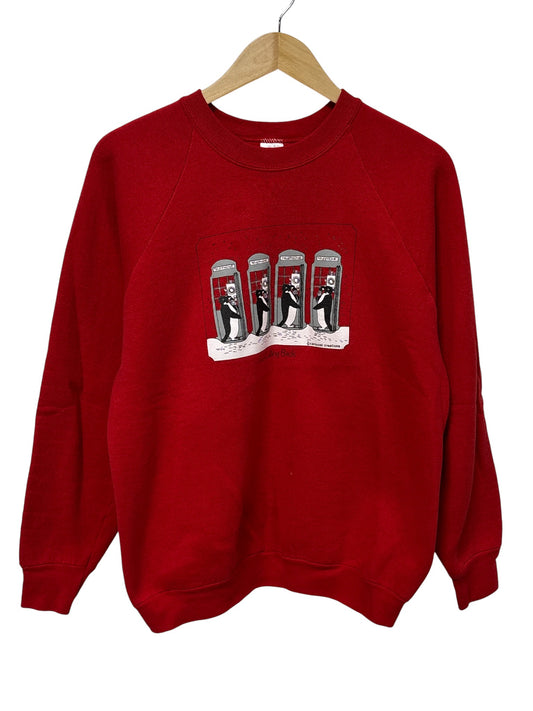 Vintage 90's Calling Birds Penguin Cartoon Sweater Size Large