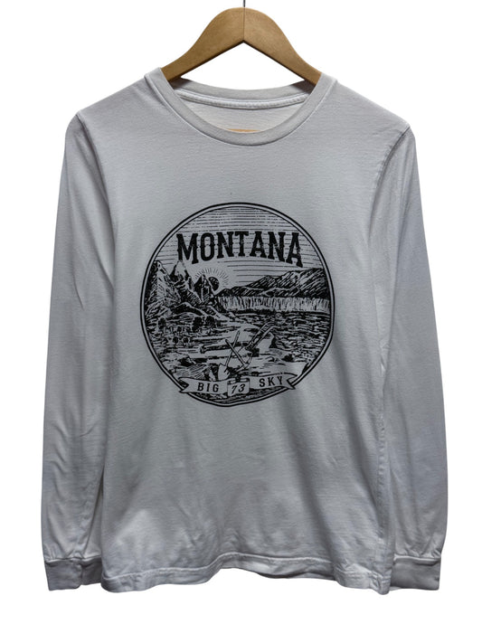 Vintage Montana Big Sky Nature Long Sleeve Shirt Size Large
