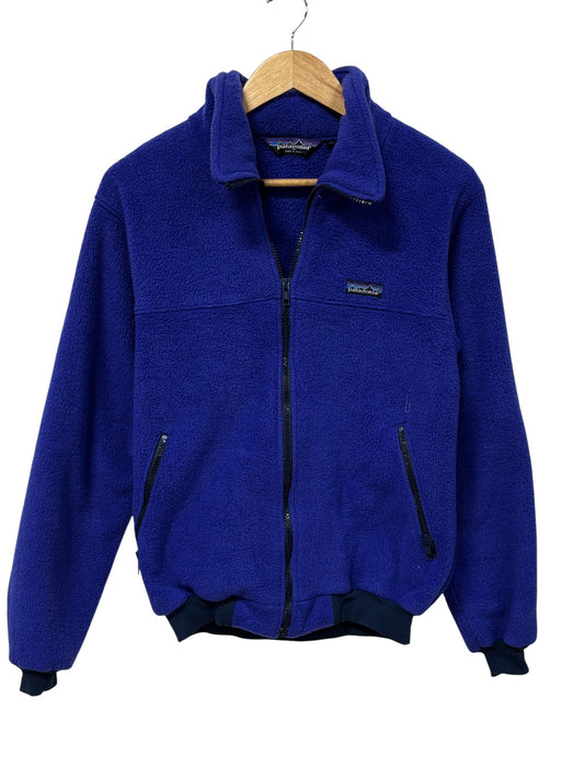 Vintage 80's Patagonia Made in USA Blue Fleece Zip Up Jacket Size Medium
