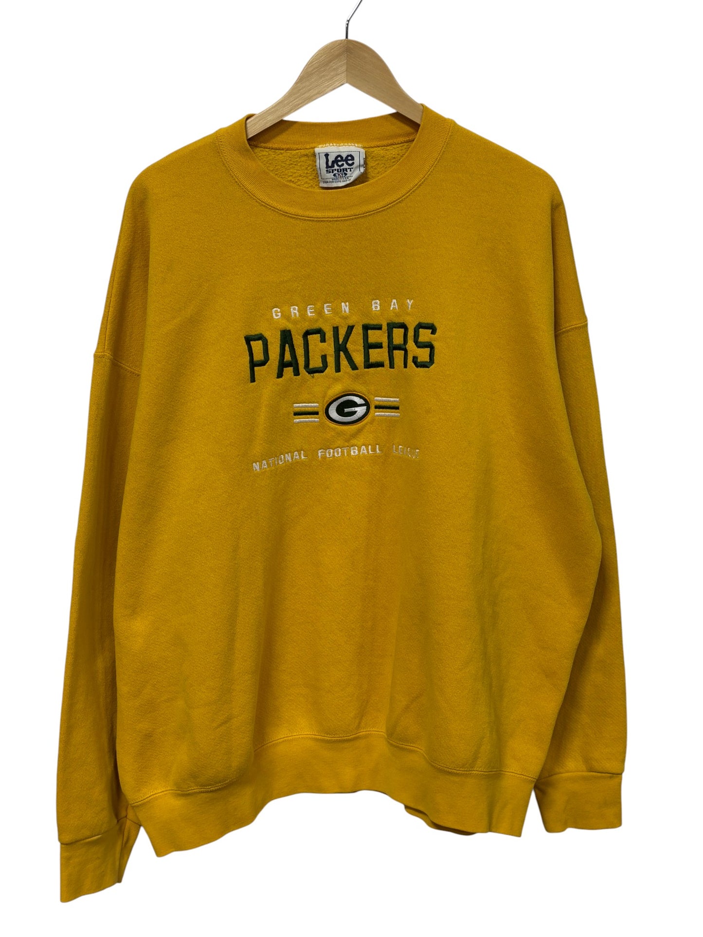 Vintage 90's Green Bay Packers NFL Logo Yellow Sweater Size XXL