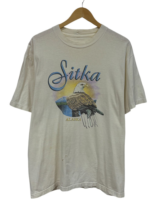 Vintage 90's Sitka Alaska Bald Eagle Nature Graphic Tee Size Large