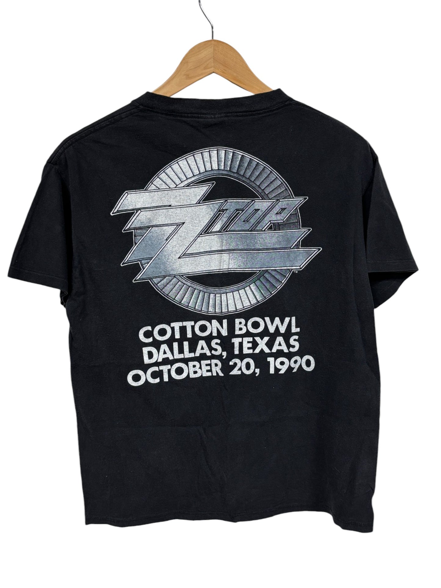 Vintage 1990 ZZ Top Live at the Cotton Bowl Concert Tee Size Large