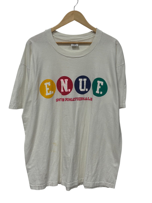 Vintage 90's ENUF International Spell Out Graphic Tee Size XL