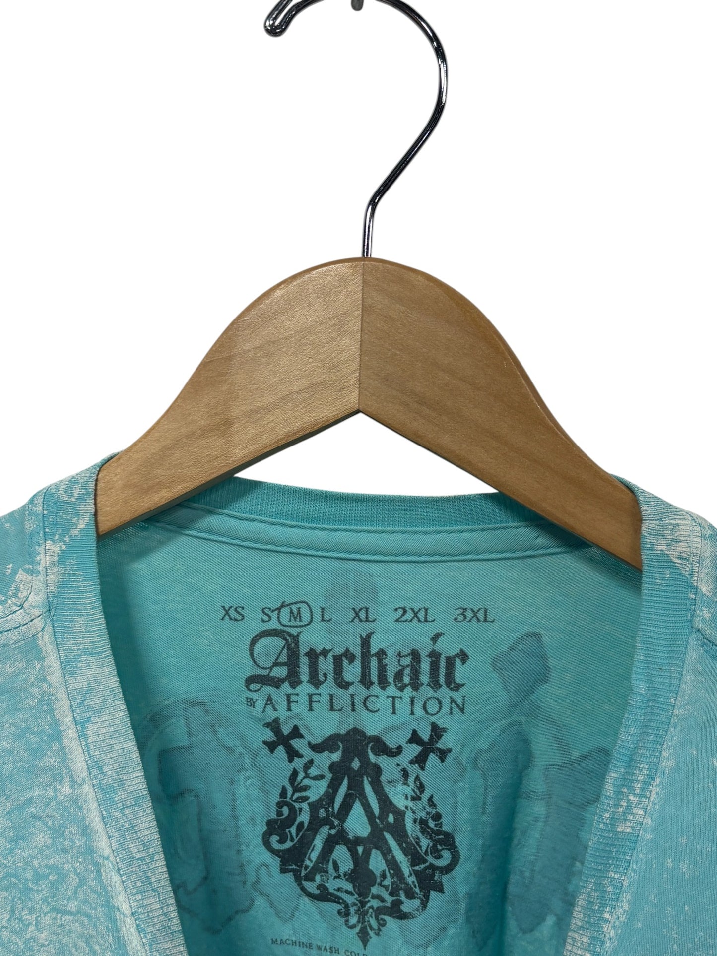 Vintage Y2K Affliction Archaic Collection Big Print Graphic Tee Size Medium