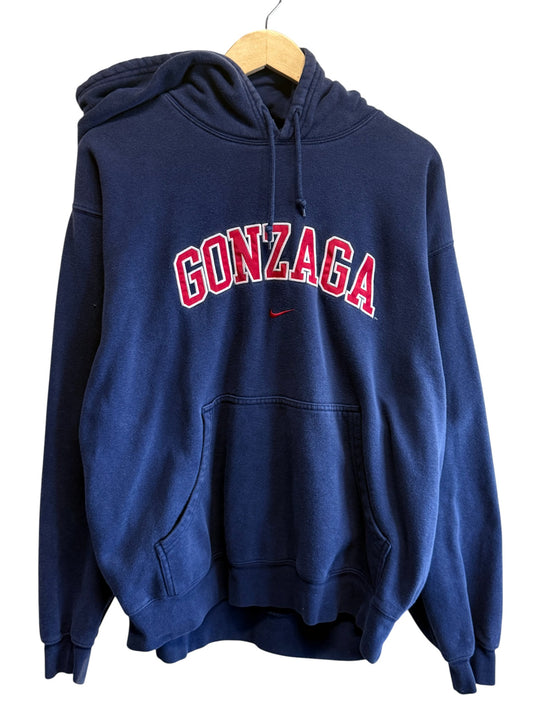 Vintage Y2K Nike Gonzaga University Swoosh Blue Hoodie Size Large