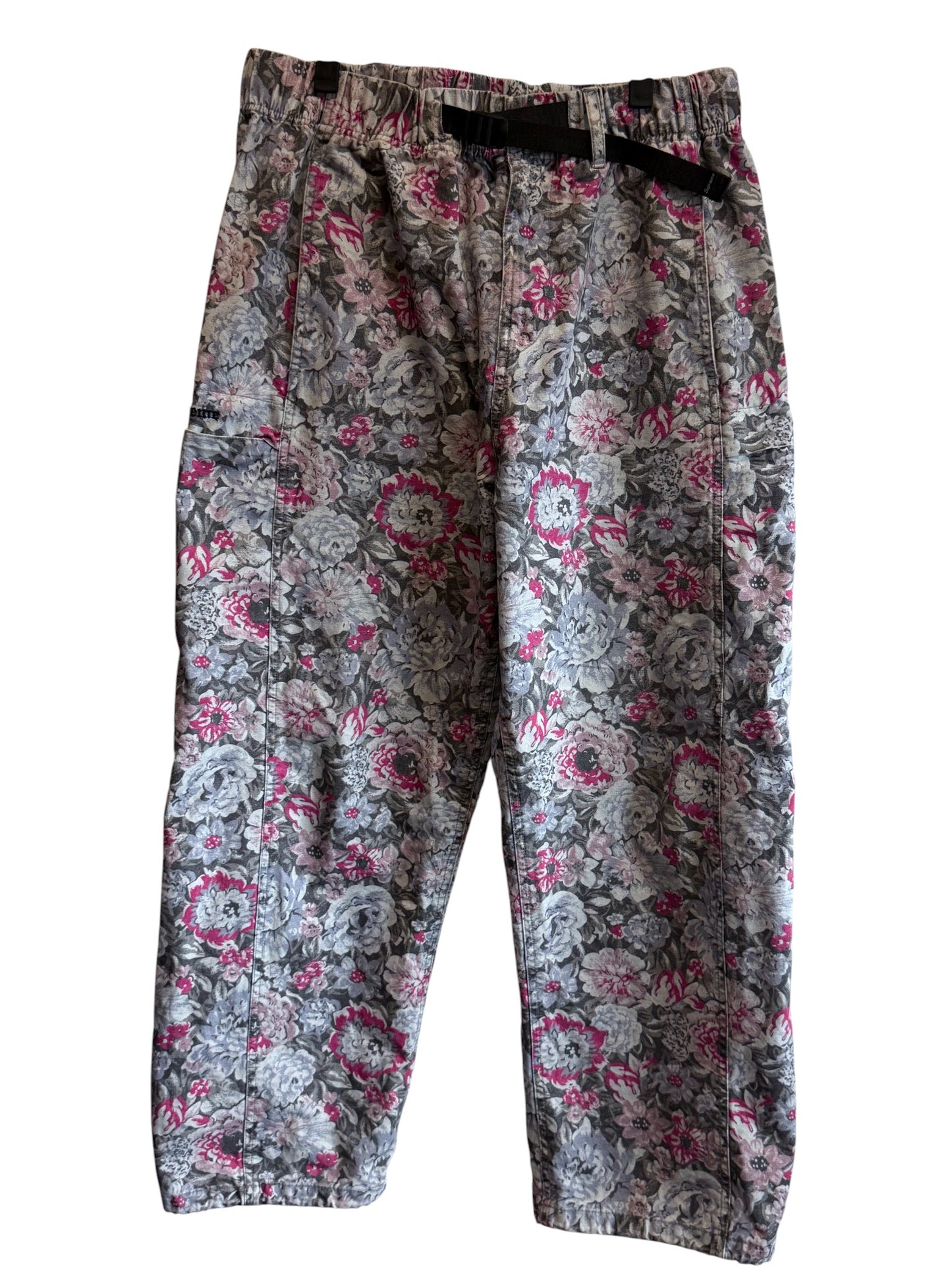 Supreme SS23 Floral Print Belted Trail Pants Size Medium